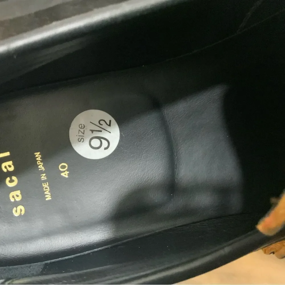 Sacai Black Platform Coin Loafers Size 40